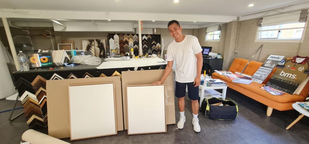 Floating frame blank canvas